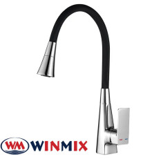 Змішувач для кухні Winmix ETNA NUT REFLECTOR BLACK (Chr-014 T) з рефлекторним силіконовим виливом, Польща
