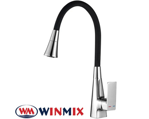 Змішувач для кухні Winmix ETNA NUT REFLECTOR BLACK (Chr-014 T) з рефлекторним силіконовим виливом, Польща