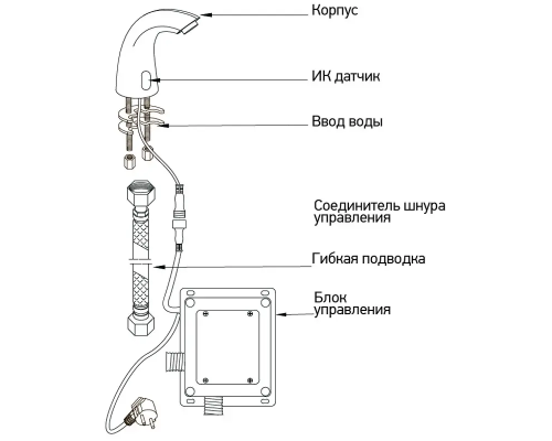 Однокран сенсорный для умивальника Winmix PREMIUM TIMO (Chr-001), Польша