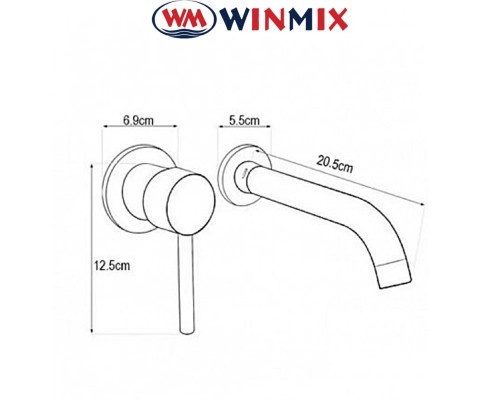Смеситель для умывальника встраиваемый Winmix SUS inner (Chr-111)