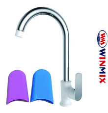 Смеситель для кухни Ухо на гайке WINMIX Premium Tiger White (белый) (Chr-014), Польша