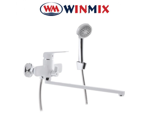 Змішувач для ванни з довгим носом Winmix "Oregon" White euro (Chr-006), Польща