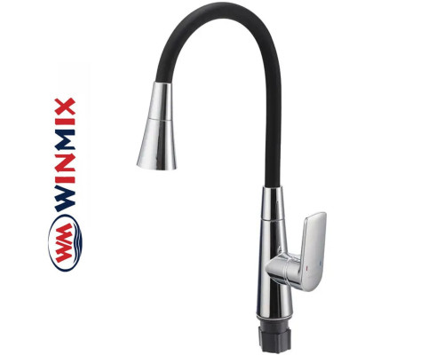 Змішувач для кухні Winmix PREMIUM MATIS NUT REFLECTOR BLACK (Chr-011 T) з рефлекторним силіконовим виливом, Польща