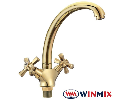 Смеситель для кухни ухо WINMIX Premium Retro Gold (Chr-273), Польша