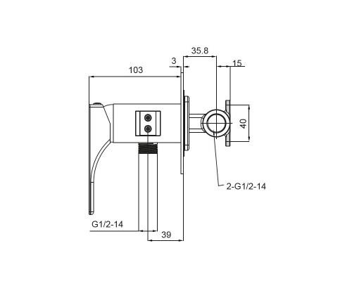 Смеситель для гигиенического душа KB-23010-01 (Цвет хром), Чехия