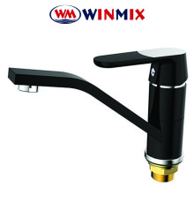 Смеситель для умывальника елка на гайке 15см Winmix Premium Tiger Black (черный) (Chr-555), Польша