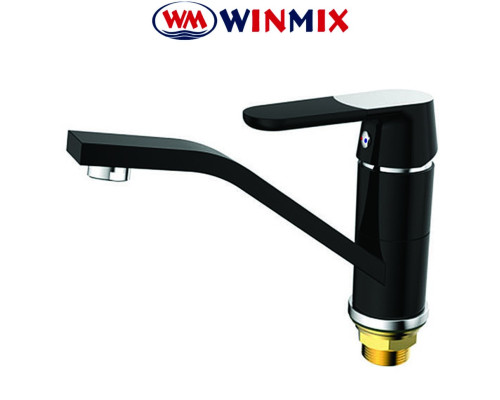 Смеситель для умывальника елка на гайке 15см Winmix Premium Tiger Black (черный) (Chr-555), Польша