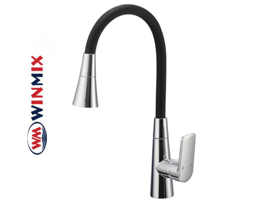 Змішувач для кухні Winmix PREMIUM MATIS NUT REFLECTOR BLACK (Chr-011 T) з рефлекторним силіконовим виливом, Польща