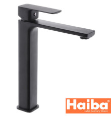 Смеситель для умывальника HAIBA Kubus BLACK Chr-001 (high)