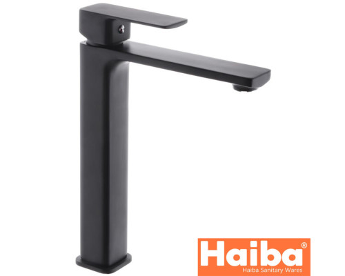 Смеситель для умывальника HAIBA Kubus BLACK Chr-001 (high)