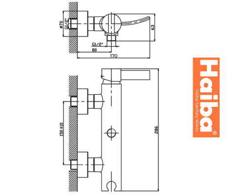 Змішувач для душу HAIBA ALASKA (Chr-003)