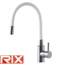 Смеситель для кухни рефлекторный белый гусак Rix SUS (Chr-011) REFLECTOR WHITE, SUS304 из нержавеющей стали