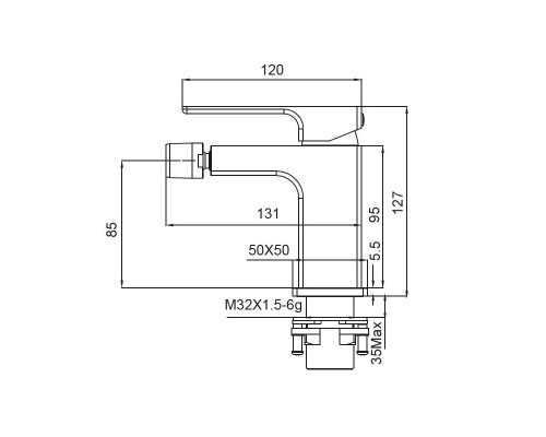 Смеситель для биде KB-20009-01 (Цвет хром), Чехия