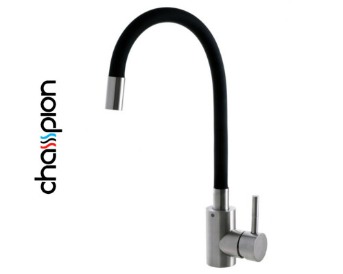 Змішувач для кухні рефлекторний чорний гусак Champion Sus-011 REFLECTOR BLACK (нержавіюча сталь)