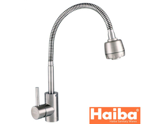 Змішувач для кухні Вухо HAIBA Sus 011 рефлекторний вилив з нержавіючої сталі +