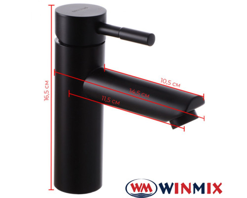 Змішувач для умивальника WINMIX Sus-001A Black (Chr-001-A), Польща (нержавіюча сталь)