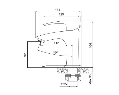 Змішувач для умивальника KB-10007-05 (Колір чорний), Чехія