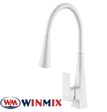 Змішувач для кухні Winmix ETNA WHITE NUT REFLECTOR WHITE (Chr-014 T) з рефлекторним силіконовим виливом, Польща