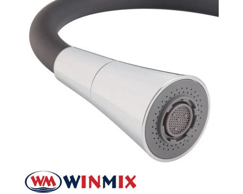 Змішувач для кухні Winmix PREMIUM MATIS NUT REFLECTOR BLACK (Chr-011 T) з рефлекторним силіконовим виливом, Польща