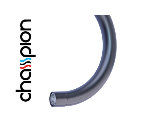 Смеситель для кухни черный гусак Champion EZA-011 BLACK, из нержавеющей стали