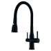 Змішувач для кухні KI-72024-05 з виходом під осмос Колір чорний, силіконовий гусак (нерж. сталь)  Чехія