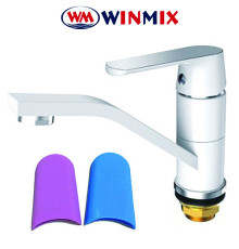 Смеситель для умывальника елка на гайке 15см WINMIX Premium Tiger White (белый) (Chr-555), Польша