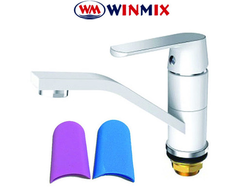 Смеситель для умывальника елка на гайке 15см WINMIX Premium Tiger White (белый) (Chr-555), Польша