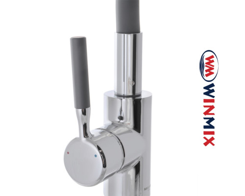 Смеситель для кухни Ухо WINMIX Premiun RIO GRAY рефлекторный серый гусак (Chr-011), Польша (латунь)