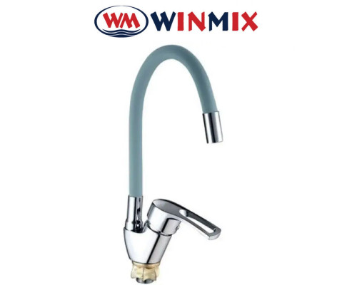 Змішувач для кухні Вухо Winmix YUB4-181 GRAY REFLECTOR рефлекторний сірий гусак із силіконовим виливом, Польща