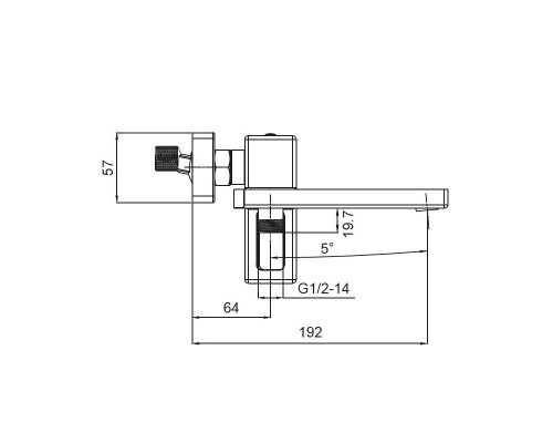 Змішувач для ванни з коротким виливом KB-41009-05 (Колір чорний), Чехія