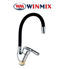 Змішувач для кухні Вухо Winmix YUB4-181 BLACK REFLECTOR рефлекторний чорний гусак із силіконовим виливом, Польща