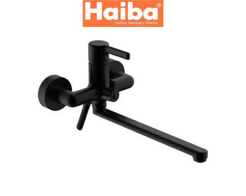 Смеситель для ванны длинный нос HAIBA MARKUS EURO Black (Chr-006)