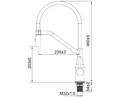 Смеситель для кухни с выходом под осмос KI-70026-02 (цвет чёрный) силиконовый гусак, Чехия