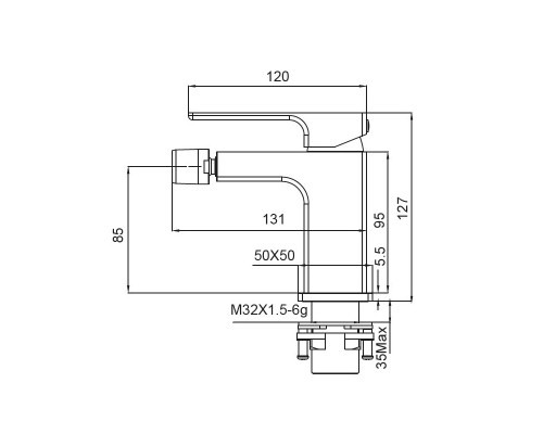 Смеситель для биде KB-20009-05 (Цвет черный), Чехия