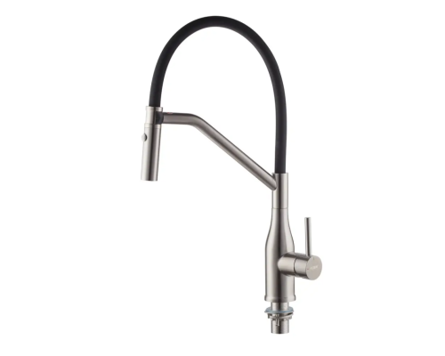 Смеситель для кухни с выходом под осмос KI-70026-02 (цвет чёрный) силиконовый гусак, Чехия