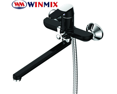 Смеситель для ванны длинный нос Winmix Premium Tiger EURO Black (черный) (Chr-006), Польша