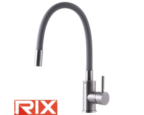 Смеситель для кухни рефлекторный серый гусак Rix SUS (Chr-011) REFLECTOR GRAY, SUS304 из нержавеющей стали
