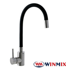 Смеситель для кухни рефлекторный черный гусак WINMIX Sus-011 REFLECTOR BLACK, Польша (нержавеющая сталь)