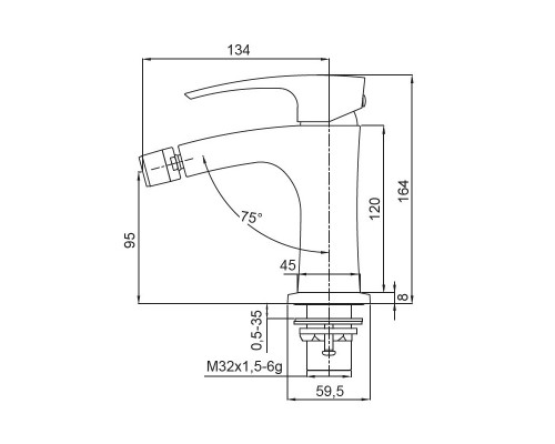 Смеситель для биде KB-20007-05 (Цвет черный), Чехия