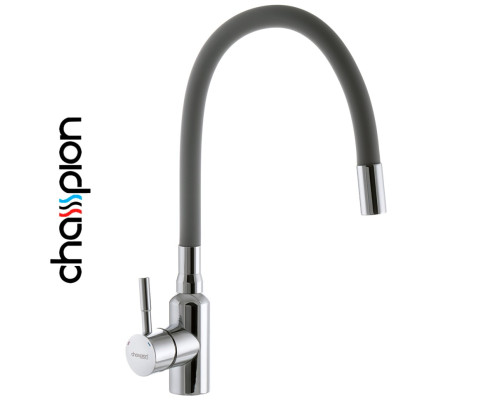 Змішувач для кухні рефлекторний сірий гусак Champion Sus-011 REFLECTOR GRAY Chrome (хромована нержавіюча сталь)