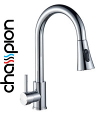 Смеситель для кухни с выдвижной лейкой Champion NEO-014 CHROME, SUS304 из нержавеющей стали