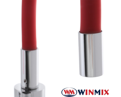 Смеситель для кухни Ухо WINMIX Premiun RIO RED рефлекторный красный гусак (Chr-011), Польша (латунь)