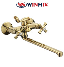 Смеситель для ванны длинный нос WINMIX Premium Retro Gold Euro (Chr-140)