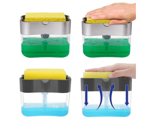 Нажимной органайзер на кухню с мочалкой