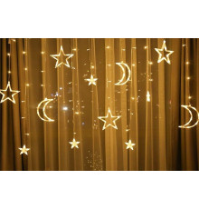 Гирлянда штора Звёзды и Луна 3х1 м