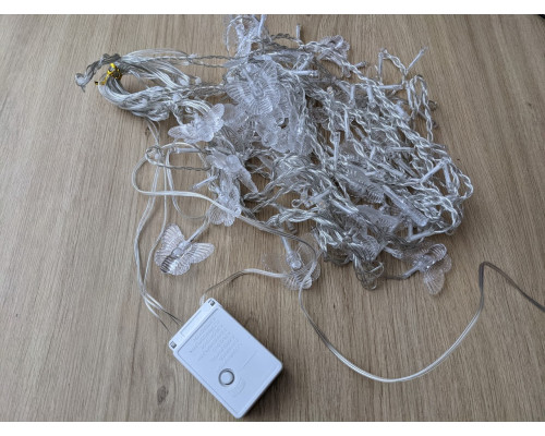 Гирлянда штора Сердце с фигурками розовое 3х2 м