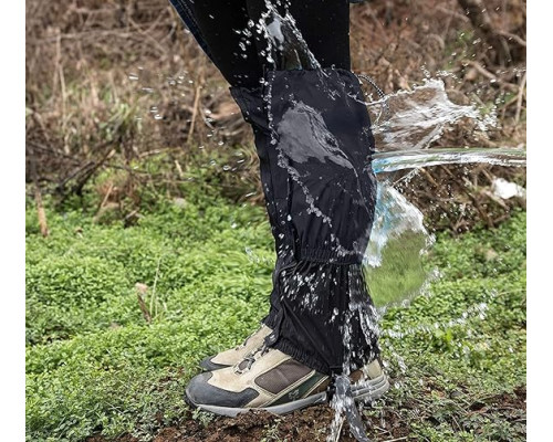 Гетры тактические/туристические бахилы, гамаши от дождя, снега, грязи с тросиком (черные)