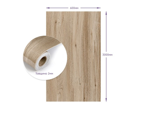 Самоклеюча стінова PET плитка у рулоні 600*3000*2mm (D) SW-00002433