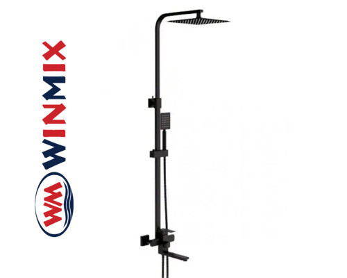 Душевая колонна Winmix KUB-007-J BLACK  со смесителем из нерж. стали SUS304