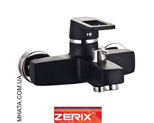 Змішувач для ванни короткий ніс Zerix Z3030-6 Black Euro (Chr-009)